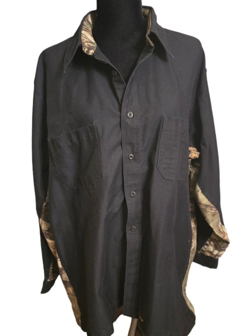 Wrangler Workwear Men’s XXL Realtree Camo Black Long Sleeve Work Shirt